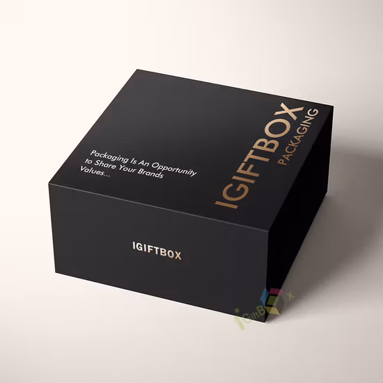 Personalizado China atacado luxo preto impresso personalizado rígido dobrável papelão embalagem caixa de presente com magnético